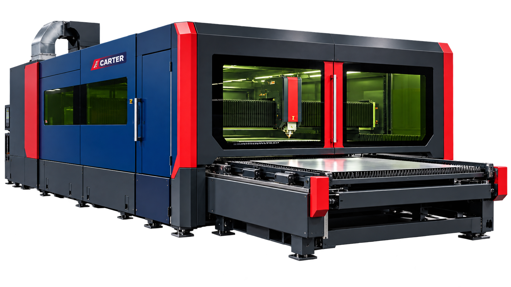 Carter 3000 × 1500 enclosed fibre laser cutter with guarding